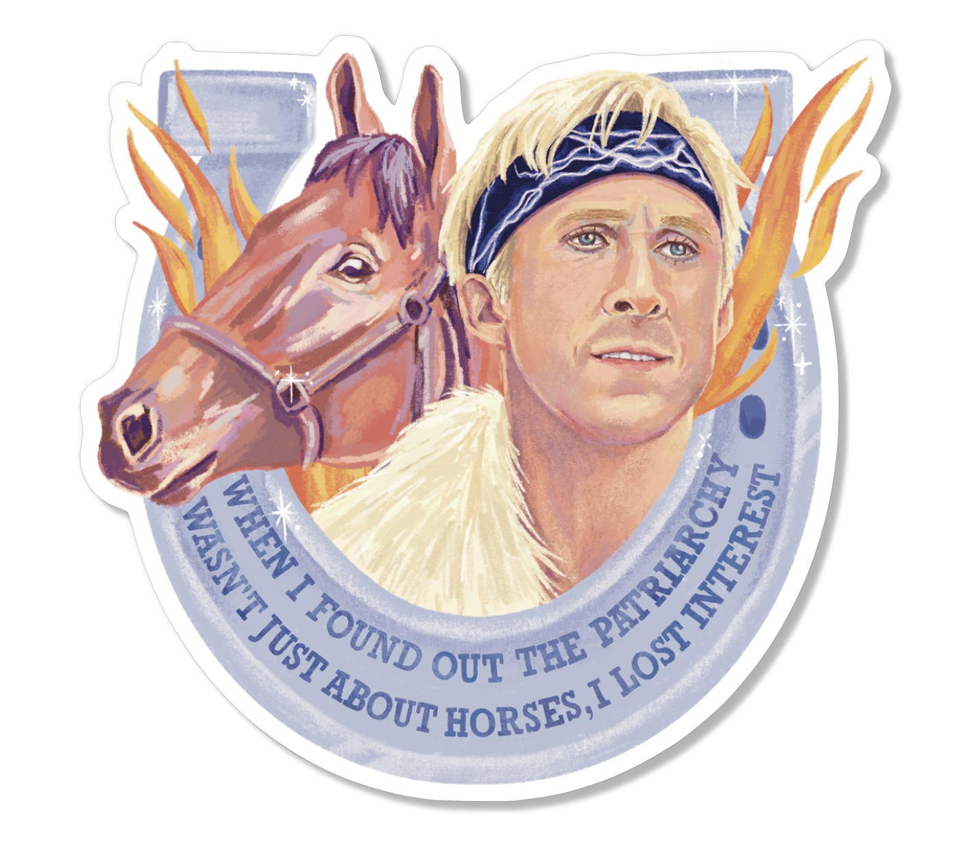 Ken Patriarchy Horses Barbie Sticker