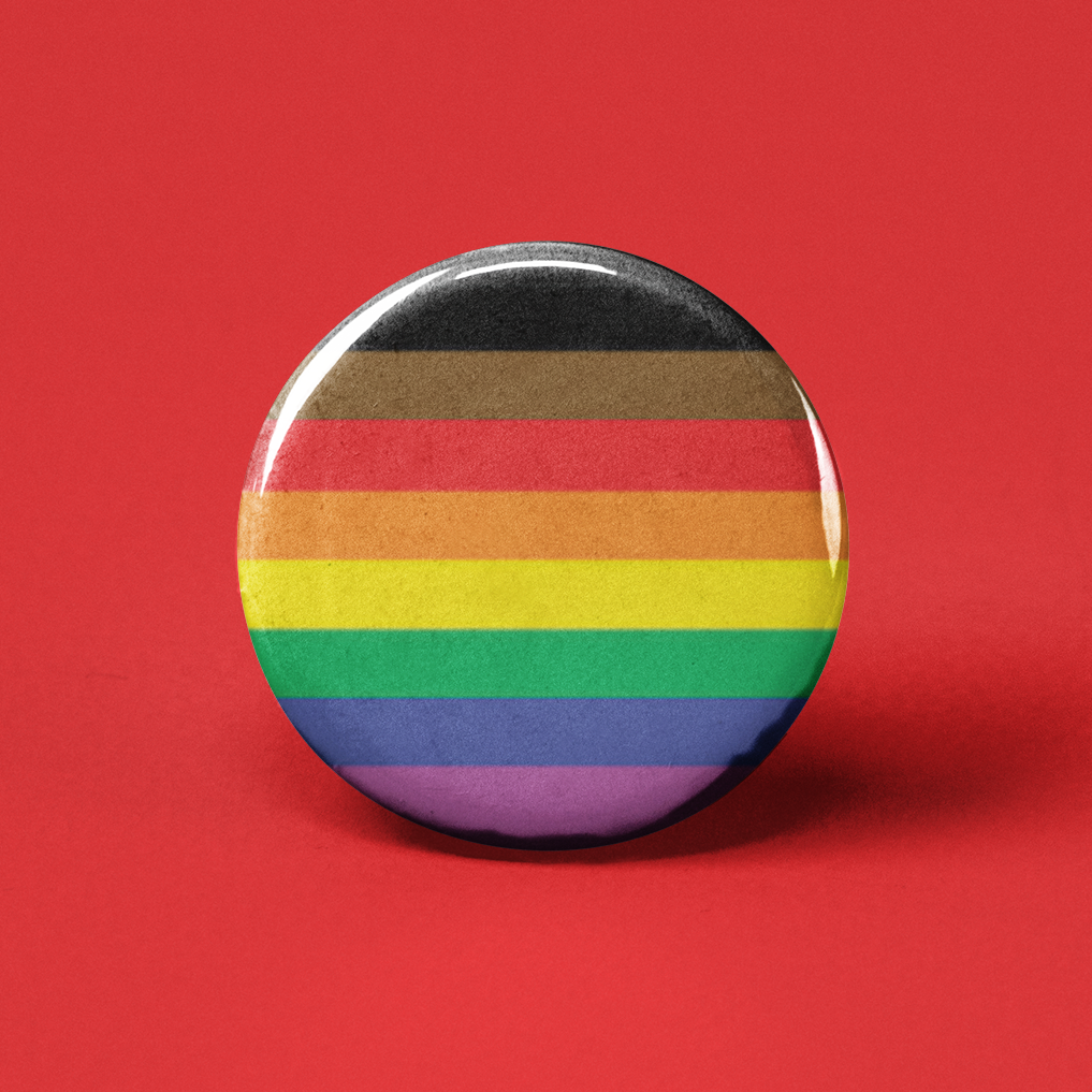 Rainbow Philly Pride Flag Pinback Button