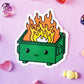 Vinyl Sticker | Dumpster Fire Green Edition: Glossy