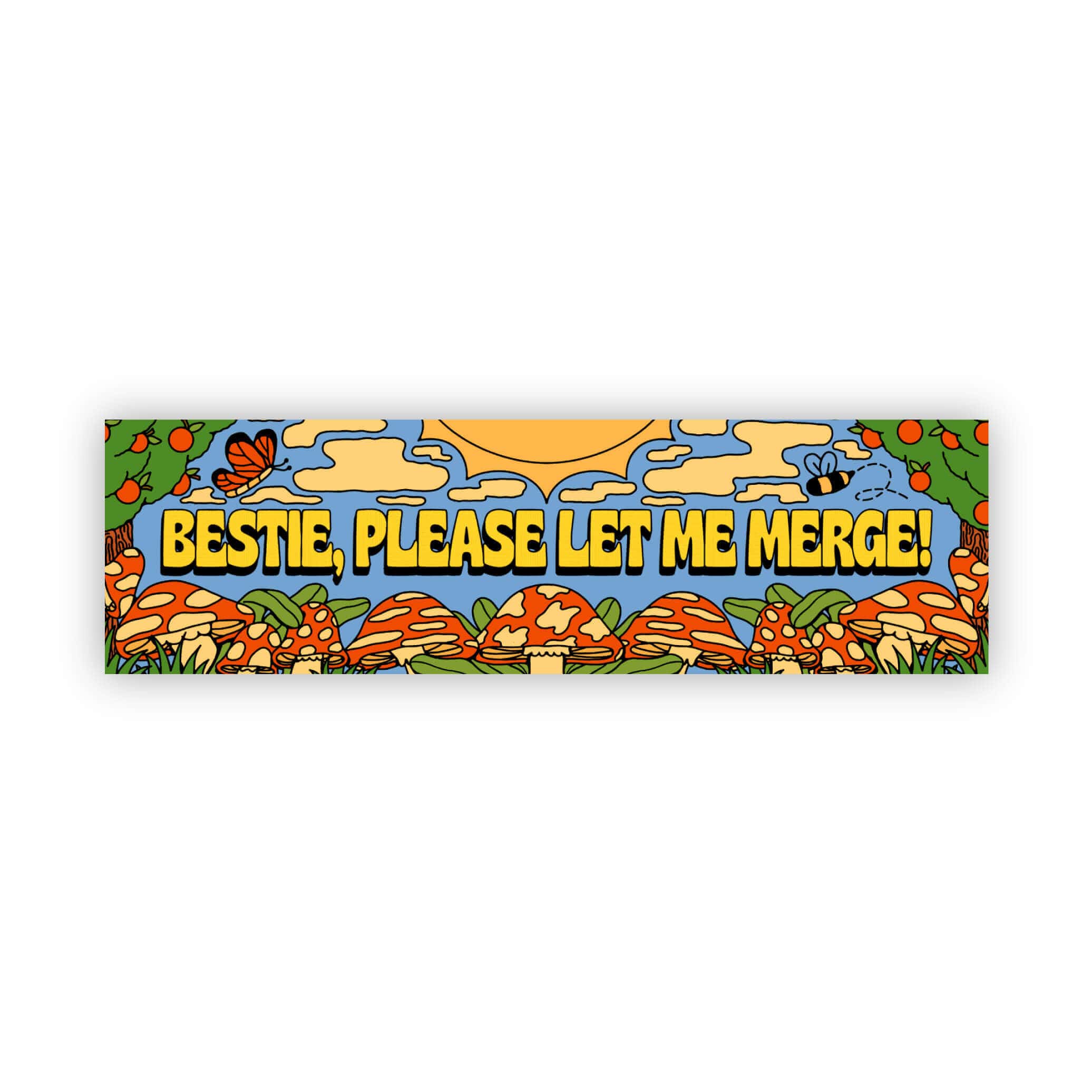 Bestie, Please Let Me Merge! Large Sticker – Snark Gifts