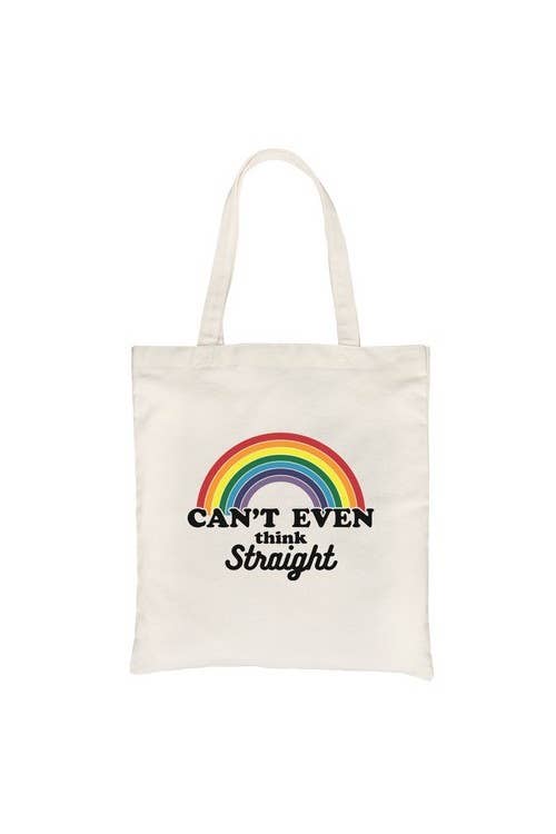 Can't Even Think Straight Rainbow Canvas Bag