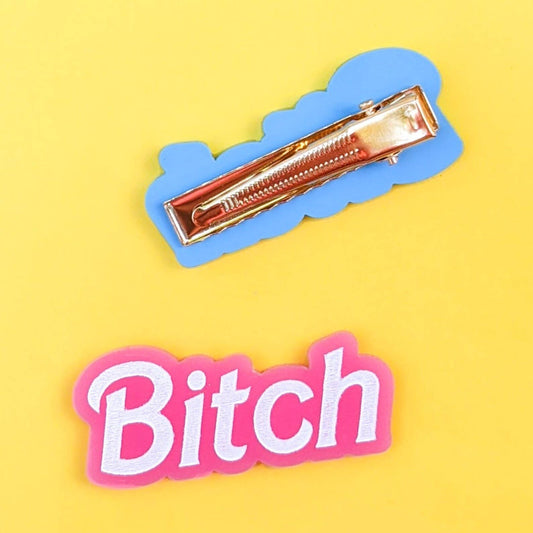 Bitch Barbie Acrylic Statement Hair Clip | Trendy Barrette