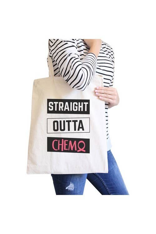 Straight Outta Chemo Breast Cancer Canvas Bag