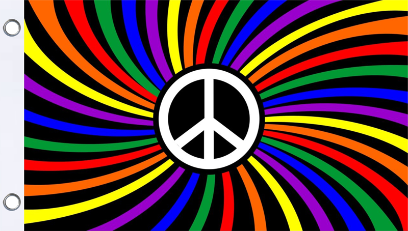 Rainbow Peace Flag 3' x 5'