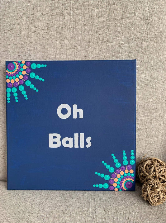 Oh Balls- 10 inch painted mandala