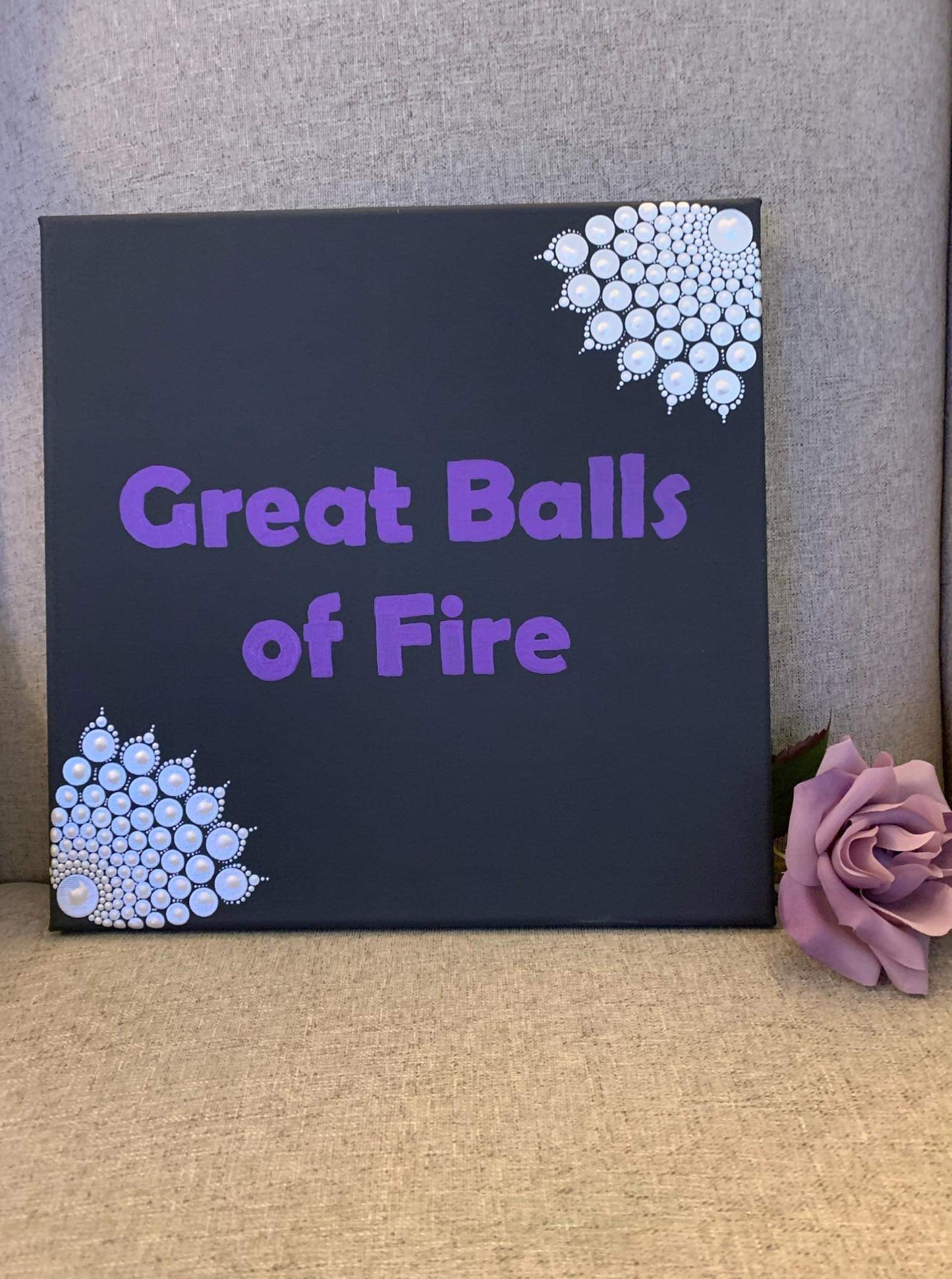 Great Balls Of Fire- 12 inch painted mandala