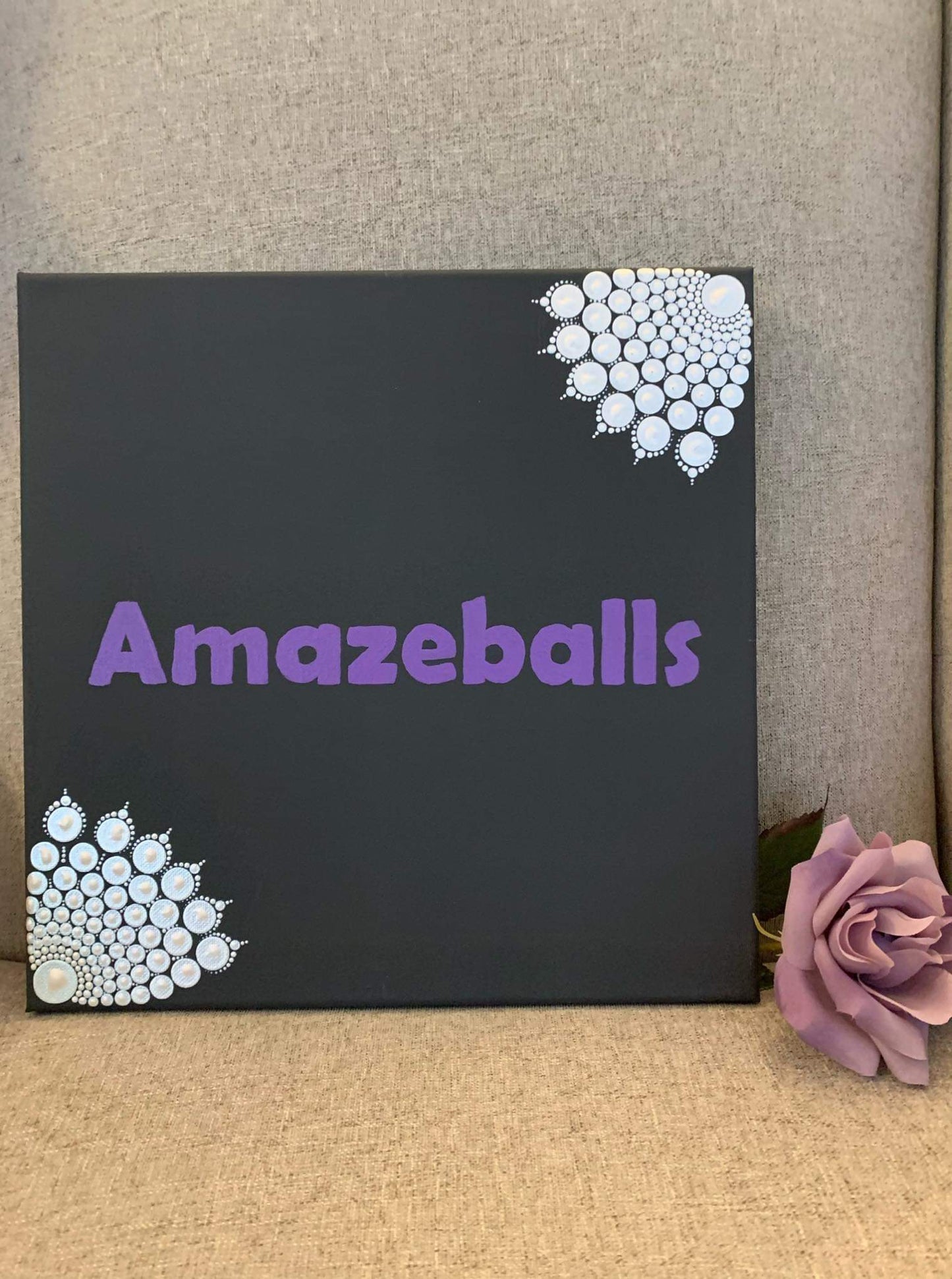 Amazeballs - 12 inch painted mandala